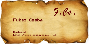 Fuksz Csaba névjegykártya