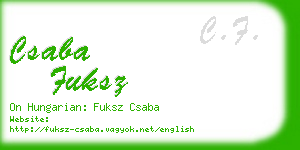 csaba fuksz business card